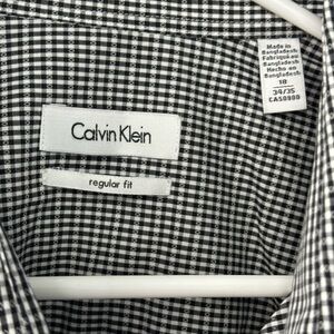 Calvin Klein Black and White Dress Shirt Timeless Gingham